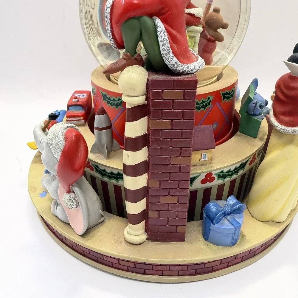 Disney Christmas Santa's Workshop Snow Globe Mickey Snow White Tinkerbell Goofy - Picture 10 of 16